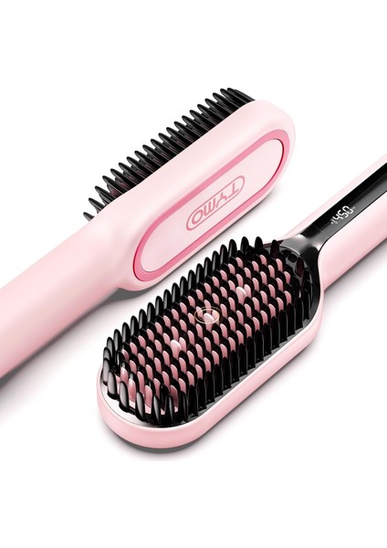 Kalın ve Kıvırcık Saçlar Için 16 Isı Ayarlı Düzleştirici Fırça, Kolay Kullanım