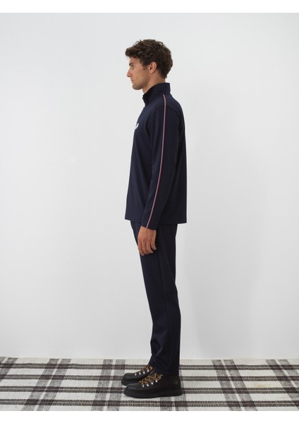 Erkek Lacivert Esnek Dokulu Regular Fit Sweatshirt modelleri
