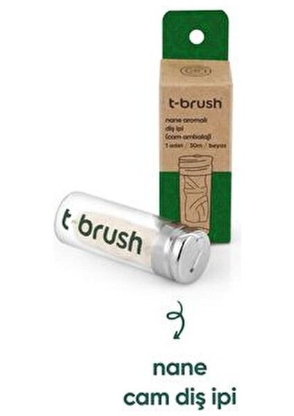 Naneli Doğal Diş İpi İnce Yapı 30m Plastiksiz Cam Şişede Ekolojik Seçim modelleri