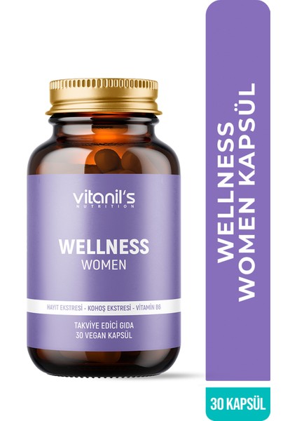Women Wellness (Hayıt Ekstresi, Kohoş Ekstresi, B6 Vitamini) 30 Kapsül