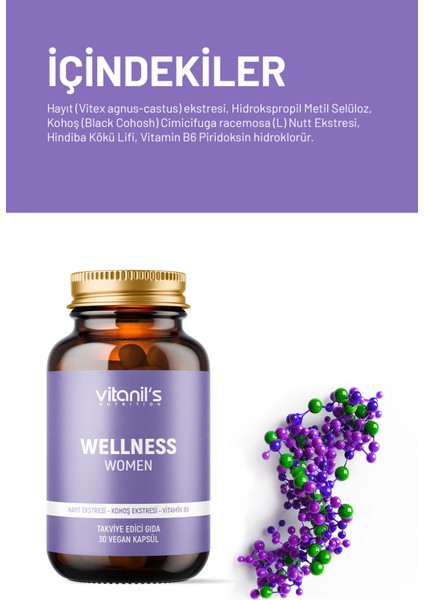 Women Wellness (Hayıt Ekstresi, Kohoş Ekstresi, B6 Vitamini) 30 Kapsül modelleri