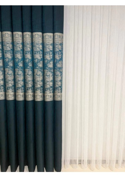 Nivemeshome Nina Yeşil 1/3 Sık Pileli Fon Perde Apm