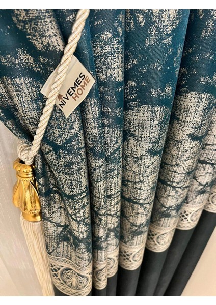 Nivemeshome Nina Yeşil 1/3 Sık Pileli Fon Perde Apm indirimleri