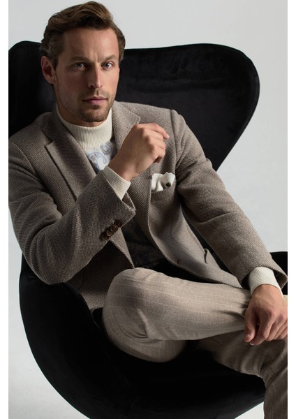 Italyan Yün Kaşmir Tütün Rengi Blazer Ceket fiyatları