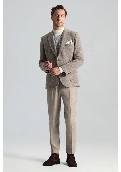 Italyan Yün Kaşmir Tütün Rengi Blazer Ceket modelleri