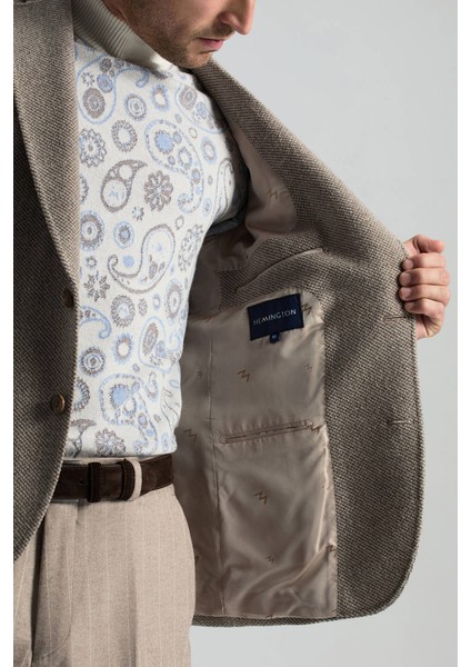 Italyan Yün Kaşmir Tütün Rengi Blazer Ceket indirimleri