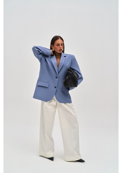 Emma Dikiş Detaylı Mavi Blazer modelleri