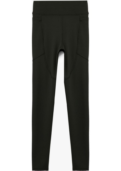 Yüksek Bel Cep Detaylı Slim Fit Spor Tayt