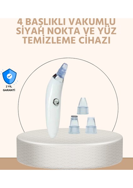 USB Destekli 4 Başlıklı Siyah Nokta Vakum Cihazı – Gözenek Temizleyici ve Cilt Yenileyici Bak