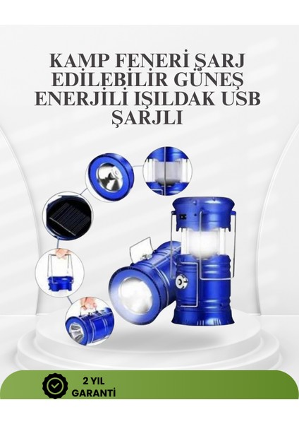 Zengezur Güneş Enerjili Katlanabilir Kızaklı Kamp Feneri – USB Şarjlı, Çok Yönlü ve Dalı Tasarım