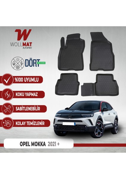 Opel Mokka E Paspas Elektrikli 2021 Sonrası Uyumlu 3D Havuzlu Paspas Seti