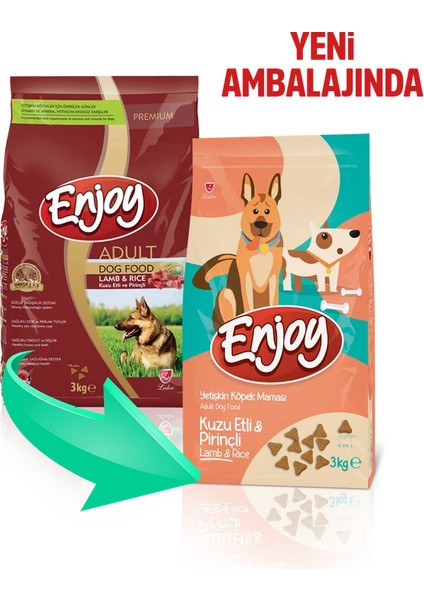 Kuzu Etli ve Pirinçli Yetişkin Köpek Maması 3kg fiyatları