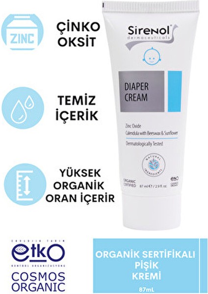 Bebek Pişik Kremi Organik İçeriklerle Hassas Ciltler İçin 87 ml Tüp modelleri