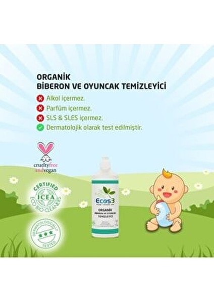 Organik Biberon Temizleyici 2'li Set 1000 ml Vegan ve Cruelty-Free Sertifikalı fiyatları
