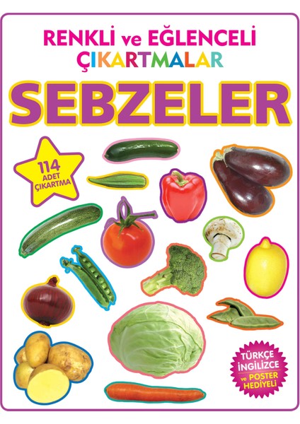 Renkli ve Eğlenceli Çıkartmalar Sebzeler