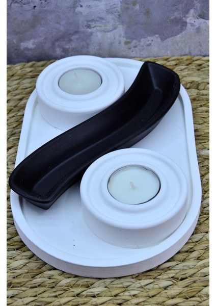Taş Tozu Dekoratif Tealight Mumluk Seti – 2’li Mumluk, Takı & Sunum Kutusu ve Oval Tabak Yingyang Takı Kutusu fiyatları