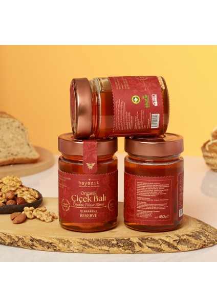 Organikİç Anadolu Çiçek Balı(Kayseri)450 gr3'liSet fiyatları