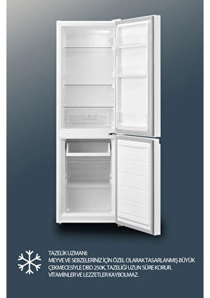 DBD250 E 174 lt Statik Kombi Buzdolabı Beyaz Renk Sessiz Çalışma fırsatları