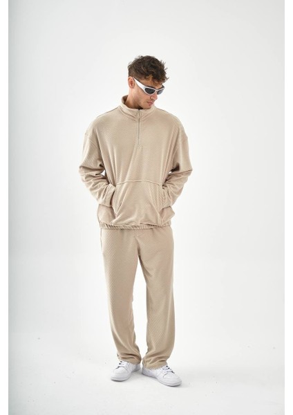 Dik Yakayarım Fermarli Sweatshırt Kalın