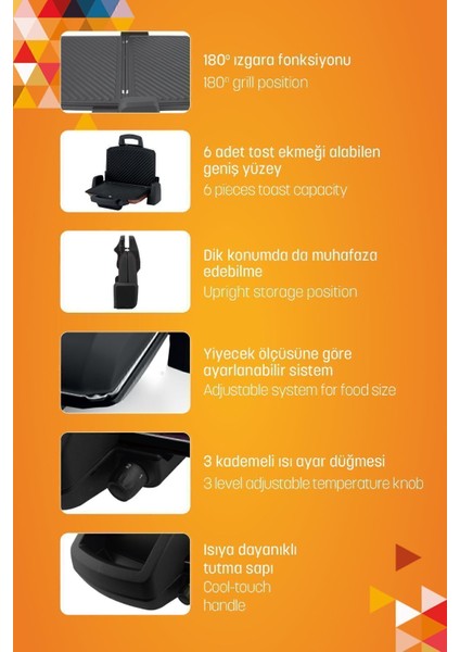 Siyah Tost Makinesi, Hızlı ve Pratik Kullanım, Dayanıklı Tasarım indirimleri