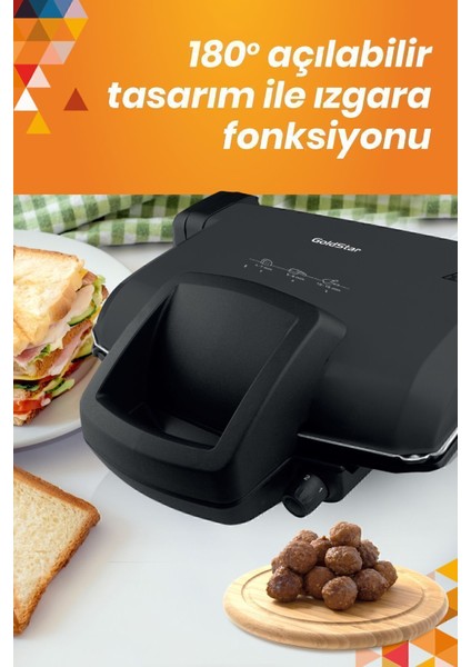 Siyah Tost Makinesi, Hızlı ve Pratik Kullanım, Dayanıklı Tasarım