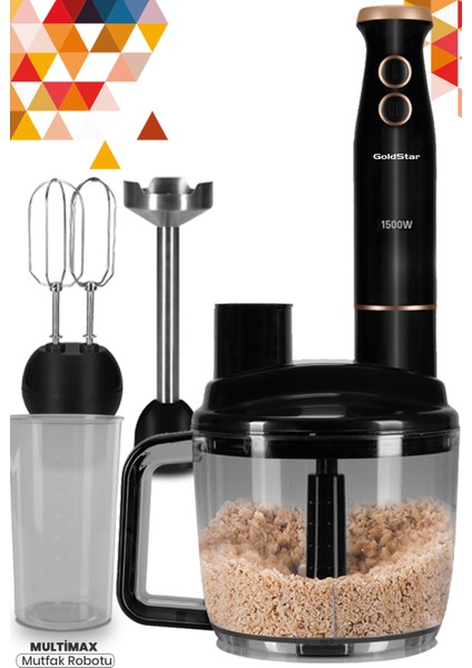 Çok Fonksiyonlu Mutfak Robotu, Şık Siyah Tasarım, Pratik Kullanım, Yüksek Performans