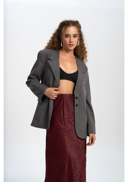 Volda Yaka Detay Antrasit Blazer
