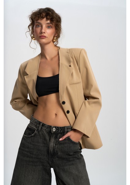 Volda Yaka Detay Vizon Blazer