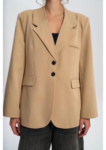 Volda Yaka Detay Vizon Blazer