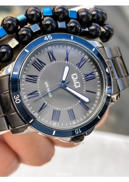 Erkek Kol Saati, Füme Lacivert Çelik Kordon, 5 Atm Su Geçirmez, Bileklik Hediyeli fiyatları