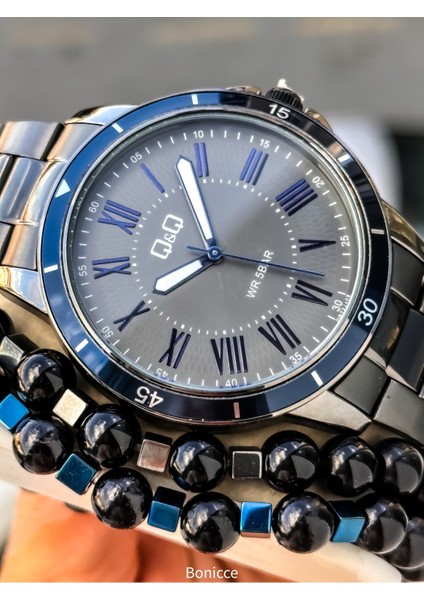 Erkek Kol Saati, Füme Lacivert Çelik Kordon, 5 Atm Su Geçirmez, Bileklik Hediyeli modelleri