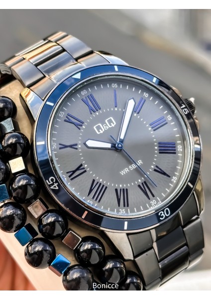 Erkek Kol Saati, Füme Lacivert Çelik Kordon, 5 Atm Su Geçirmez, Bileklik Hediyeli fırsatları