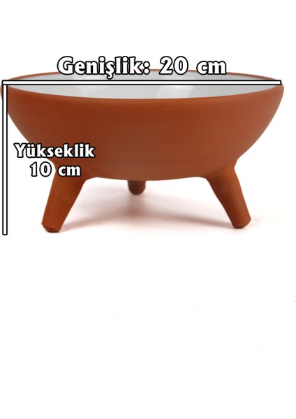 El Yapımı Tekli Büyük Çömlek Kedi Köpek Mama Kabı Toprak Su Kasesi Ayaklı 20 cm modelleri
