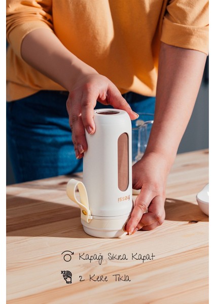 Taşınabilir 80W Kişisel Smoothie Blender, 350ML, Şarjlı, Çok Fonksiyonlu, Krem Renk modelleri