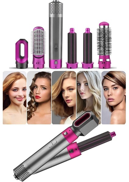 5 Başlıklı Çok Fonksiyonlu Saç Şekillendirme Seti, Kadınlar Için Profesyonel Kullanım