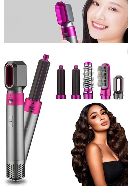 5 Başlıklı Çok Fonksiyonlu Saç Şekillendirme Seti, Kadınlar Için Profesyonel Kullanım modelleri