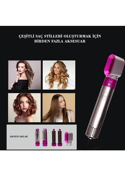 5 Başlıklı Çok Fonksiyonlu Saç Şekillendirme Seti, Kadınlar Için Profesyonel Kullanım fırsatları