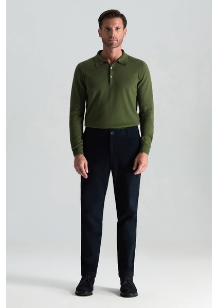 Pamuk Kaşmir Karışım Lacivert Chino Pantolon fiyatları