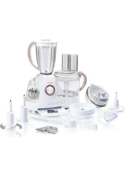 800W Compact Mutfak Robotu, Şık Beyaz Tasarım, Çok Fonksiyonlu ve Dayanıklı