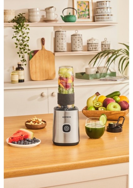 Kişisel 4 Bıçaklı Inox Blender, Sağlıklı ve Pratik Smoothie Hazırlama Aracı