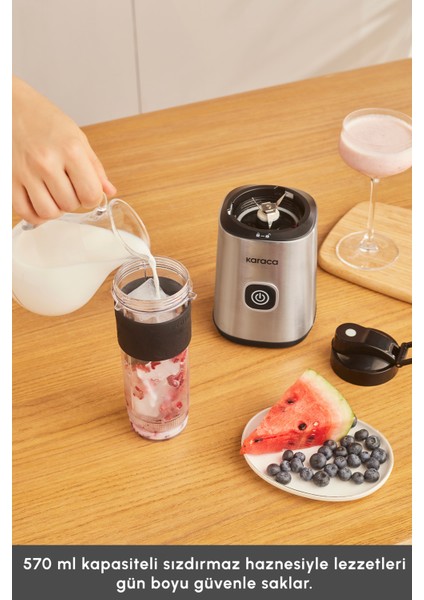 Kişisel 4 Bıçaklı Inox Blender, Sağlıklı ve Pratik Smoothie Hazırlama Aracı fırsatları
