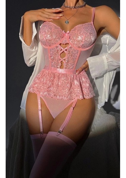 For Dreams 8412 Dantel Büstiyer ve Jartiyer Takım fiyatları