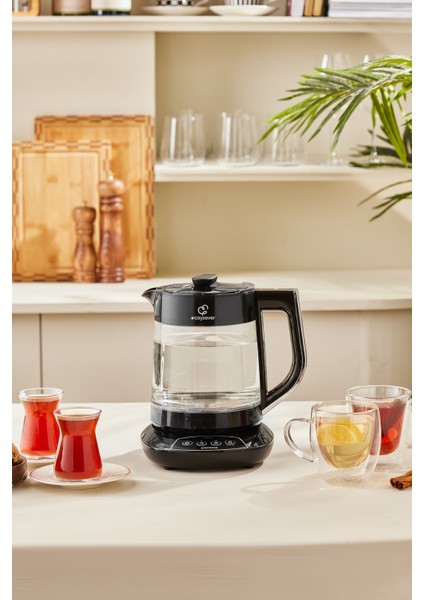 Çok Fonksiyonlu 3’ü Bir Arada Cam Çay Makinesi ve Su Isıtıcı, 1700W, Şık Tasarım fırsatları