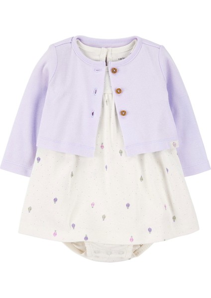 Kız Bebek Ekru Elbise Set