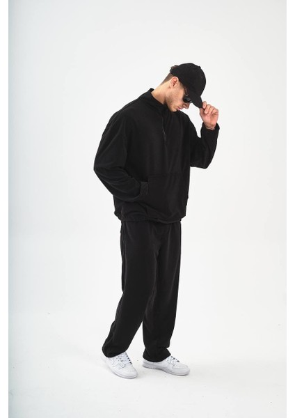 Dik Yakayarım Fermarli Sweatshırt Kalın