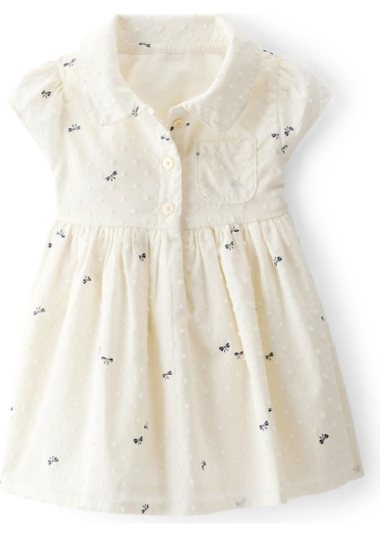 Kız Bebek Ekru Elbise