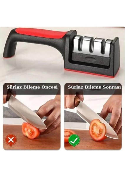 3’lü Almazan Şef Bıçak Seti + Profesyonel Bileme Aleti | Paslanmaz Çelik Viking & Cleaver & Chef Knife indirimleri