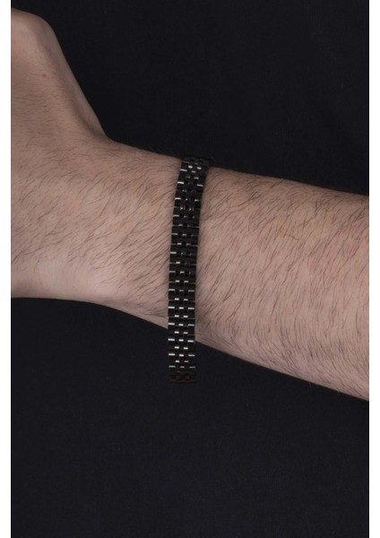 Siyah Kordon Model Çelik Erkek Bileklik fiyatları