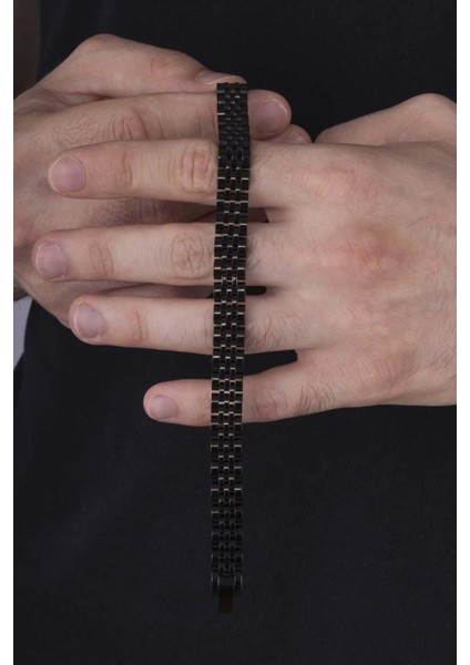 Siyah Kordon Model Çelik Erkek Bileklik modelleri