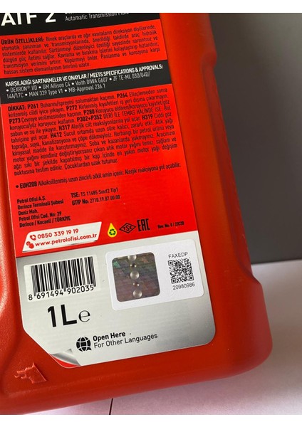 Atf-2 Kırmızı Renk Atf Direksiyon Yağı (06/2025 Üretim) fırsatları